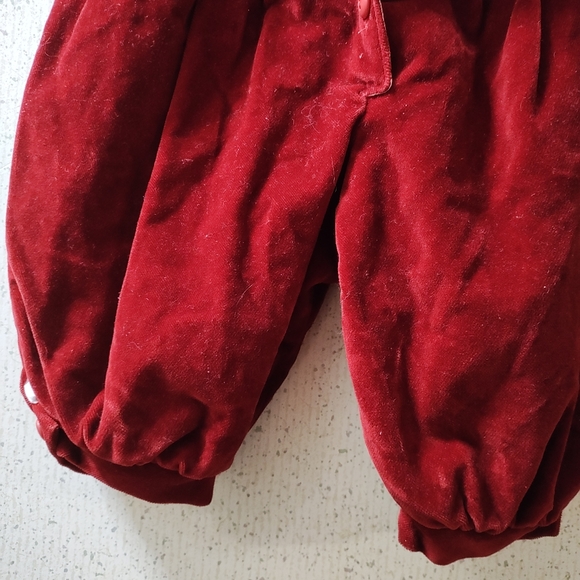 Vtg Baby Graziella Velour Romper 0-2mos Baby First Christmas Red Made In Italy - Picture 9 of 9
